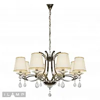 Люстра подвесная Cento P7505-8 nic iLamp белая на 8 ламп, основание никель в стиле современный классический Люстра подвесная Cento P7505-8 nic iLamp белая на 8 ламп, основание никель в стиле современный классический